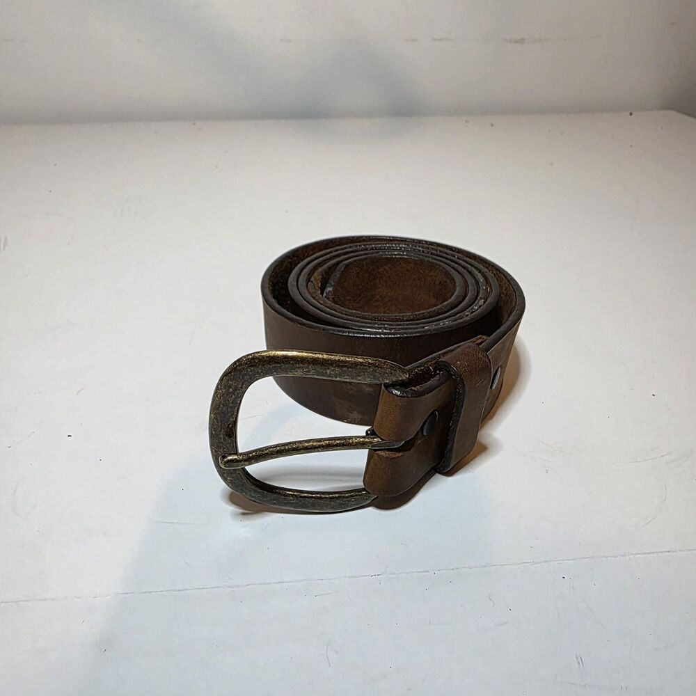 Justin Men's Work Basic Brown Belt 2328D Size 38 Top Grain Leather Brass Buckle